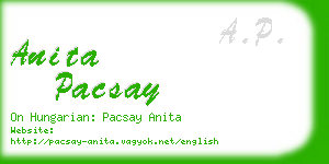 anita pacsay business card